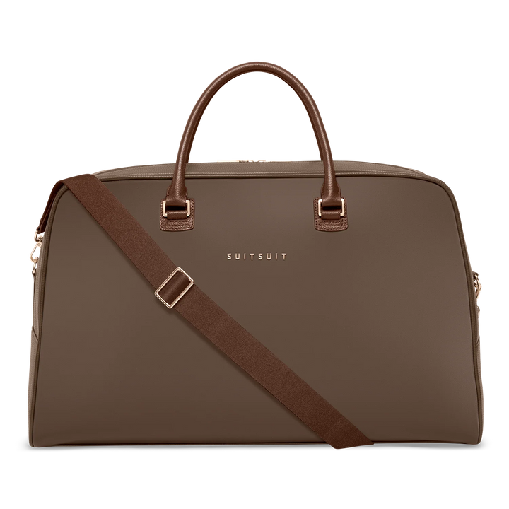Voorkant met schouderband van de SUITSUIT Weekender uit de Serenity collectie moon-stone #kleur_moon-stone