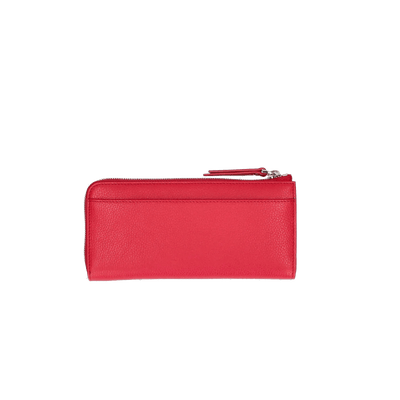Achterkant Fmme grote leren portemonnee rood #kleur_rood