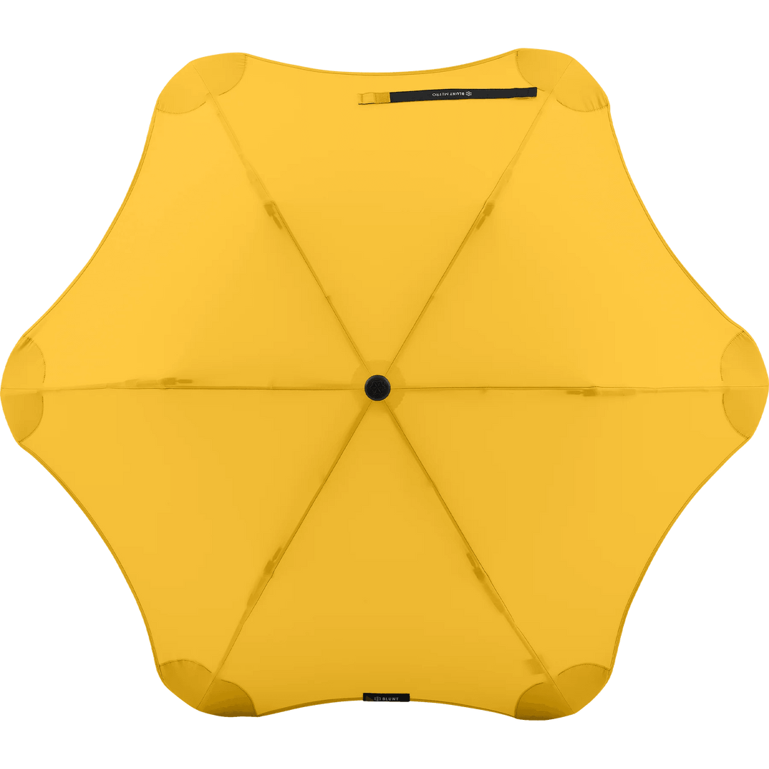 Bovenkant Blunt Metro opvouwbare paraplu in het geel #kleur_geel