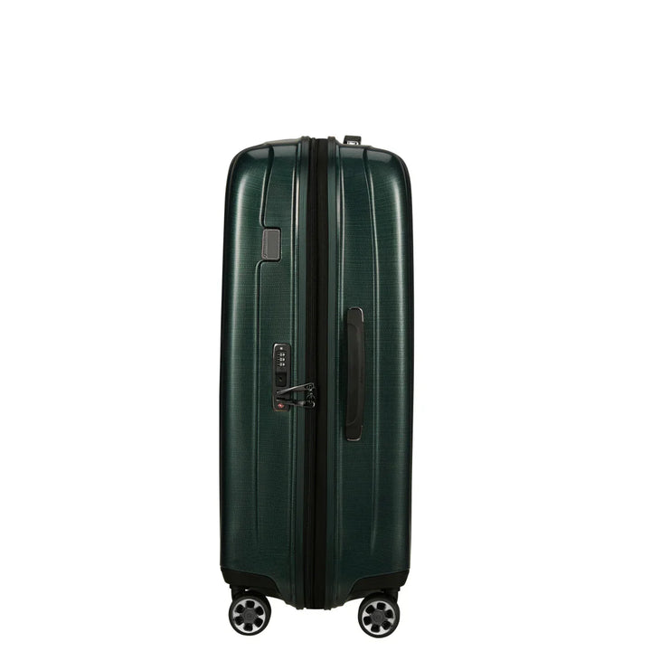 Zijkant van de Samsonite NEXIS handbagage koffer deep Forest #kleur_deep-forest