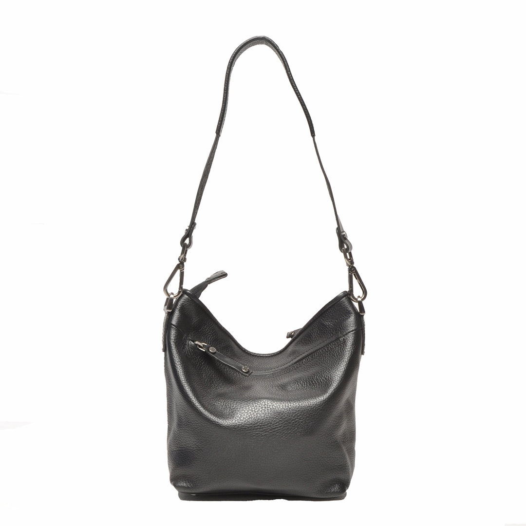 Achterkant van de Berba 828-052 leren schoudertas in de kleur zwart #kleur_zwart
