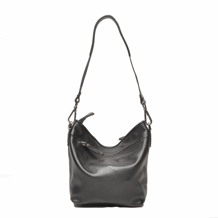 Achterkant van de Berba 828-052 leren schoudertas in de kleur zwart #kleur_zwart