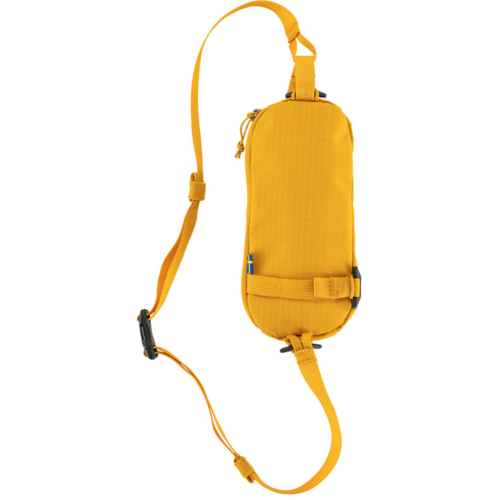 Achterkant van de Abisko bottle pocket geel #kleur_geel