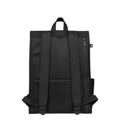 Achterkant Bold Banana Roll top laptop rugzak zwart #kleur_zwart
