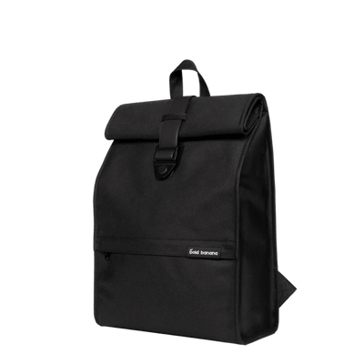 Voorzijde Bold Banana Roll top laptop rugzak zwart #kleur_zwart