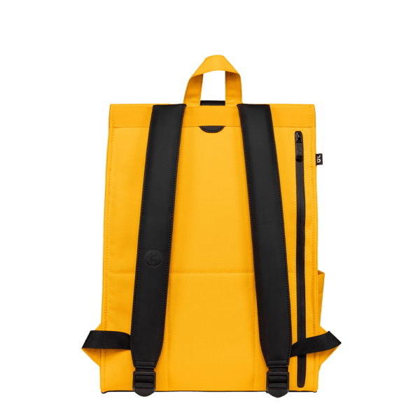 Achterkant Bold Banana Roll top laptop rugzak geel #kleur_geel