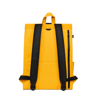 Achterkant Bold Banana Roll top laptop rugzak geel #kleur_geel