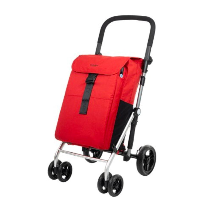 Voorzijde Carlett boodschappentrolley rood #kleur_rood