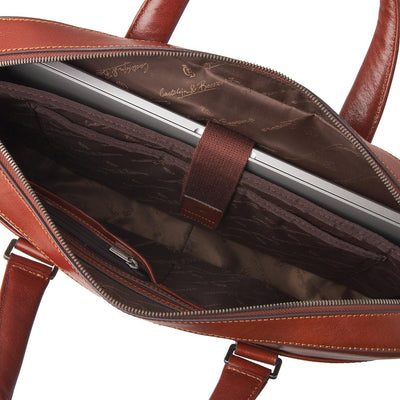 Castelijn & Beerens | TED LAPTOPTAS 15,6” RFID | COGNAC - Gielen Lederwaren