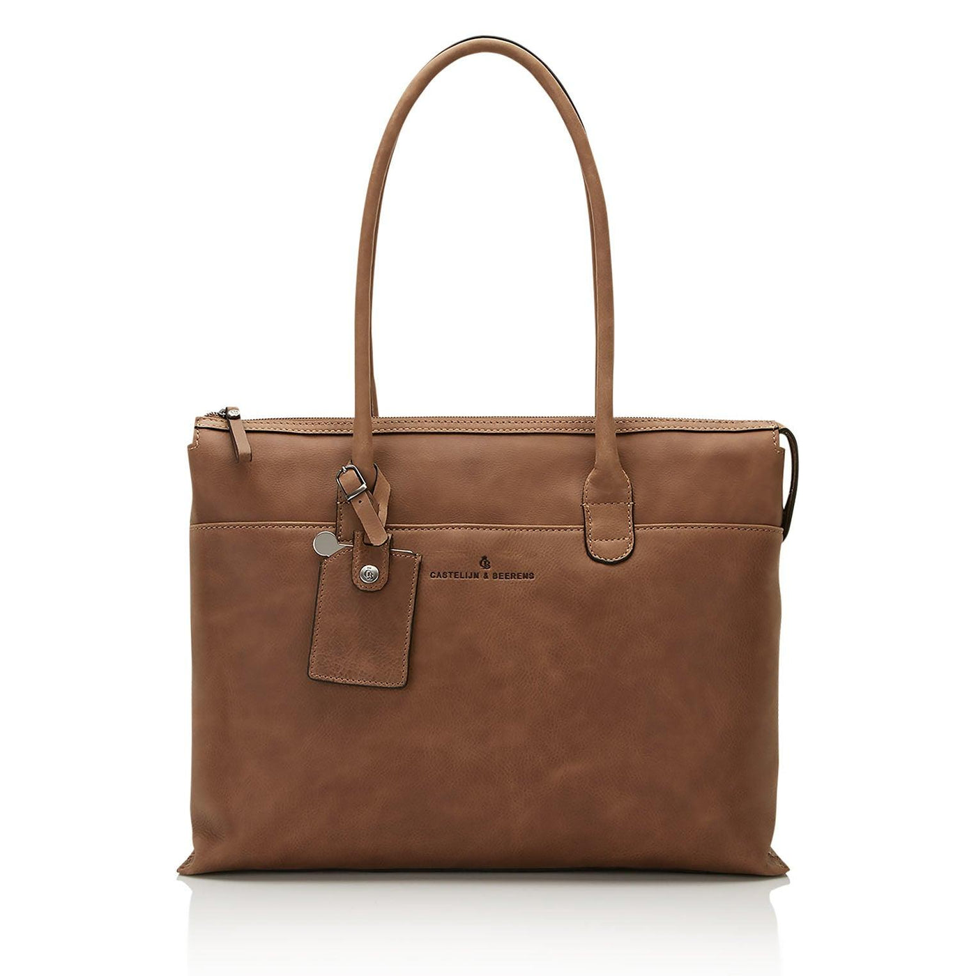 Voorkant Castelijn en Beerens carisma dames laptoptas cognac #kleur_cognac
