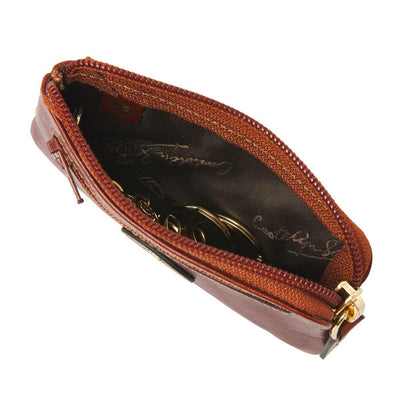 Binnenkant Castelijn en Beerens Gaucho leren sleuteletui cognac #kleur_cognac