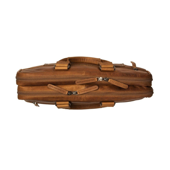 Voorkant Chesterfield - Seth - Leren Werktas - Gielen Lederwaren #kleur_cognac