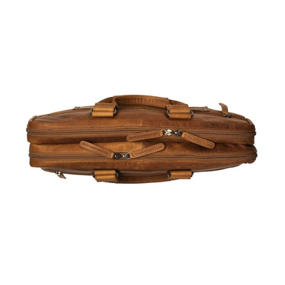 Voorkant Chesterfield - Seth - Leren Werktas - Gielen Lederwaren #kleur_cognac