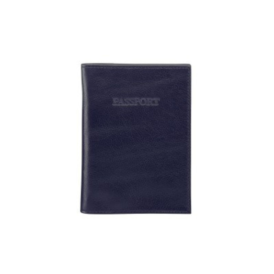 Voorkant dR Amsterdam 15606 leren paspoort etui navy #kleur_navy