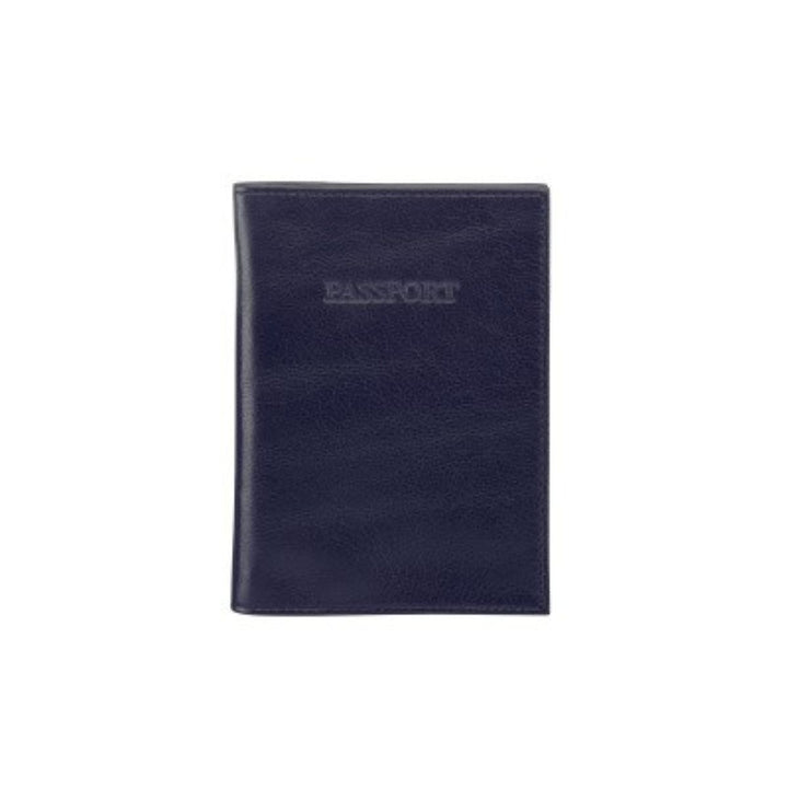Voorkant dR Amsterdam 15606 leren paspoort etui navy #kleur_navy