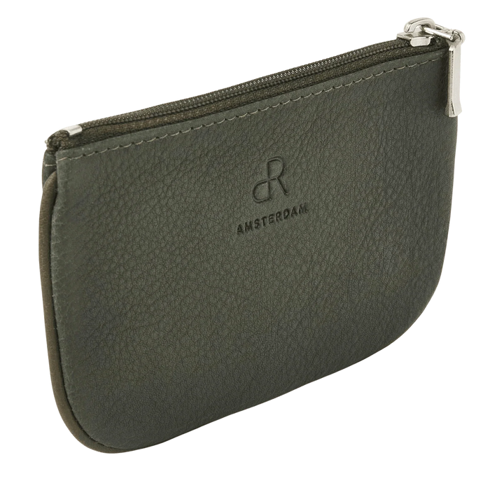 Achterkant van de dR Amsterdam Olijf sleutel etui #kleur_olijf