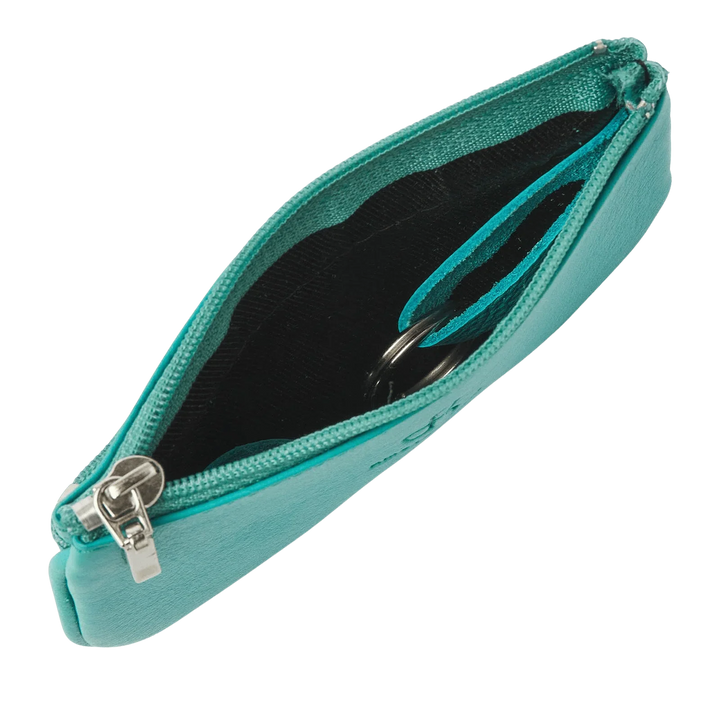 Binnenkant van de dR Amsterdam turquoise sleutel etui #kleur_turquoise