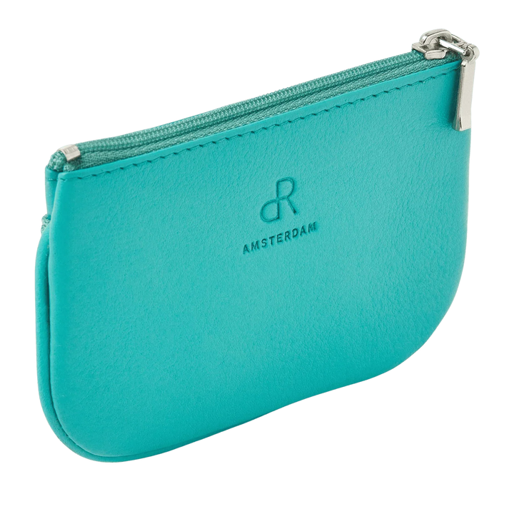 Achterkant van de dR Amsterdam turquoise sleutel etui #kleur_turquoise