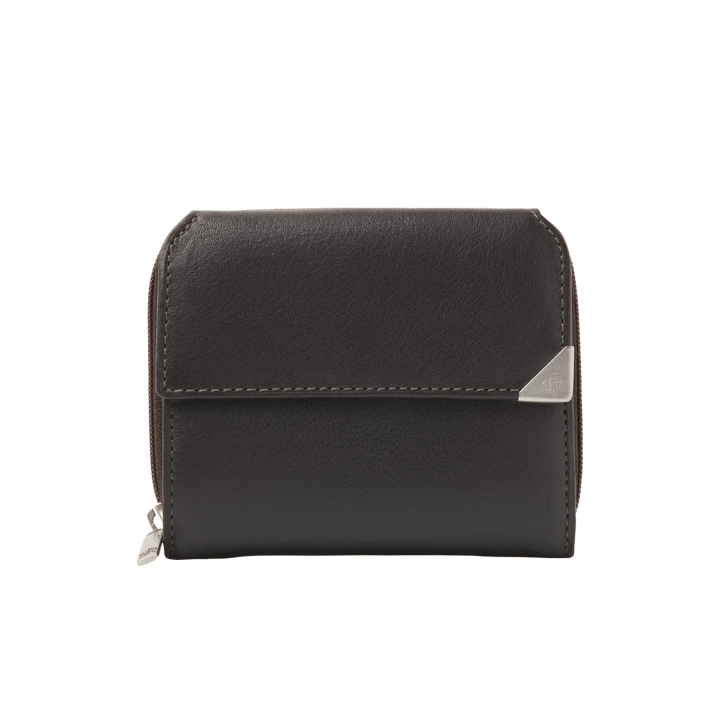 Voorkant van de dR Amsterdam _15179_ dames portemonnee donkerbruin #kleur_donkerbruin