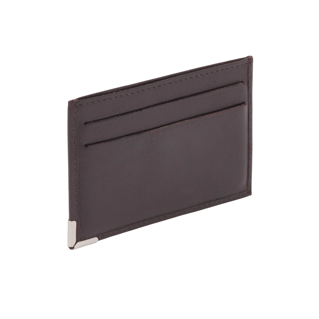 Achterkant van de dR Amsterdam _15619_ creditcard etui in het donkerbruin #kleur_donkerbruin