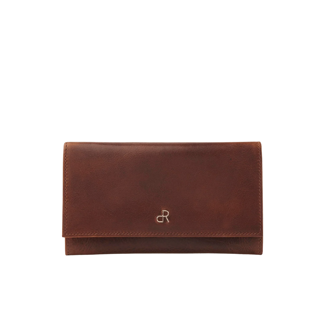 Voorkant van de dR Amsterdam 28159cognac dames portemonnee #kleur_cognac