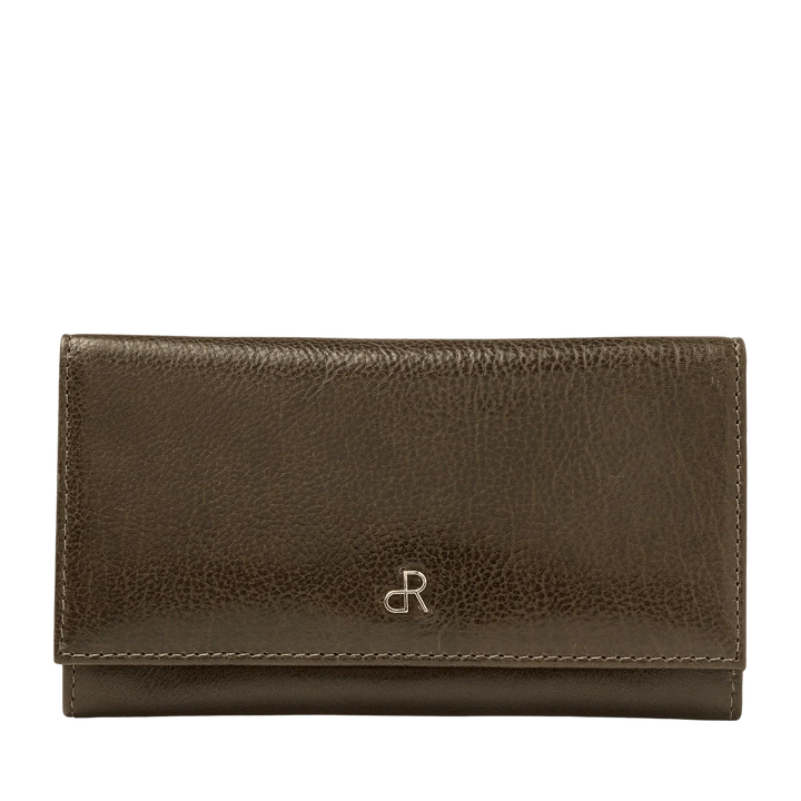Voorkant van de dR Amsterdam 28159 donkergroen dames portemonnee #kleur_donkergroen