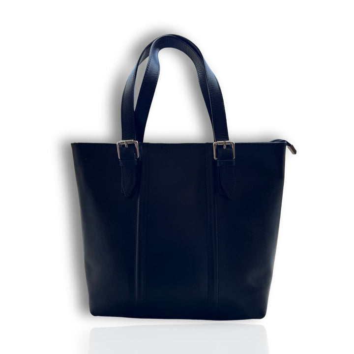 Leren dames shopper | Zwart