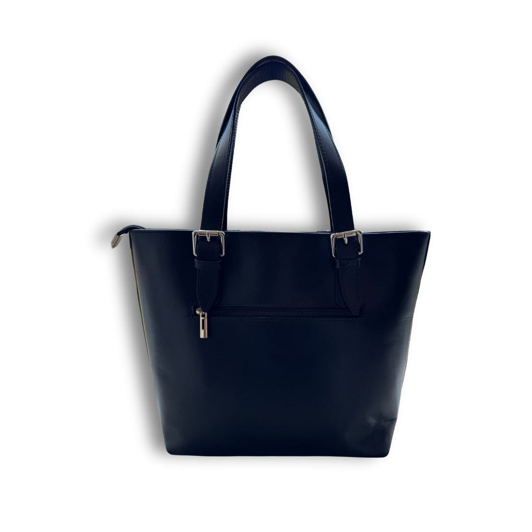 Leren dames shopper | Zwart