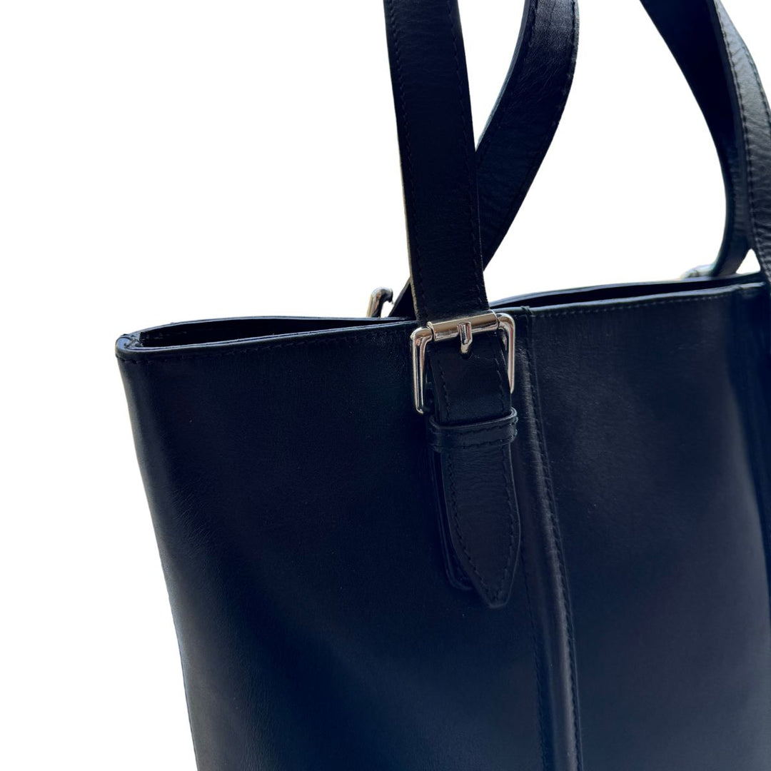 Leren dames shopper | Zwart