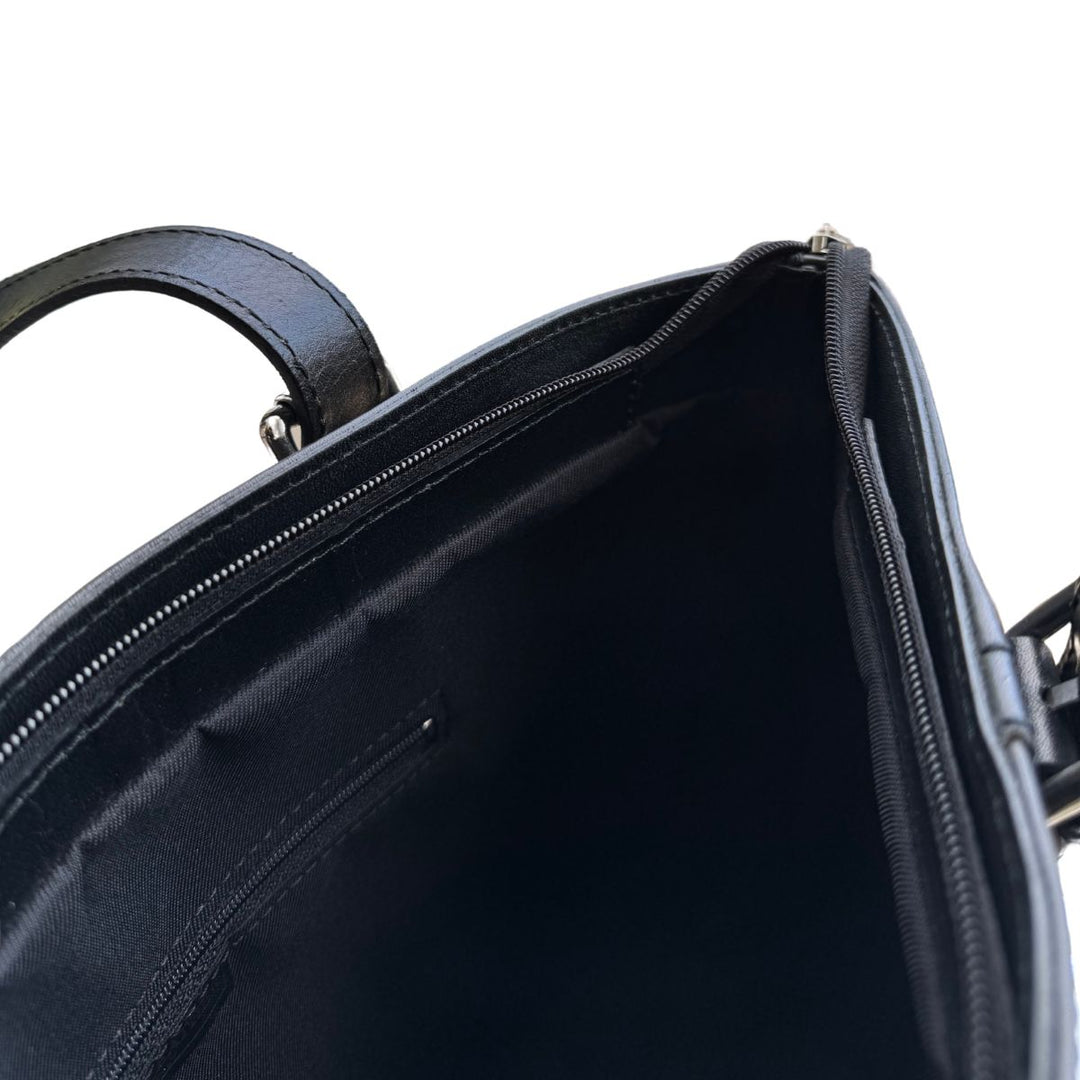 Leren dames shopper | Zwart