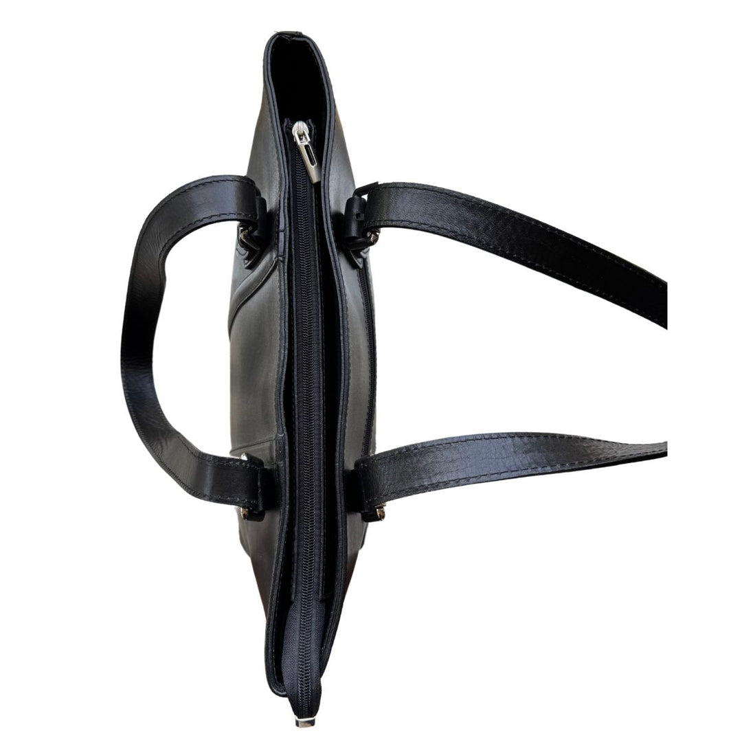Leren dames shopper | Zwart
