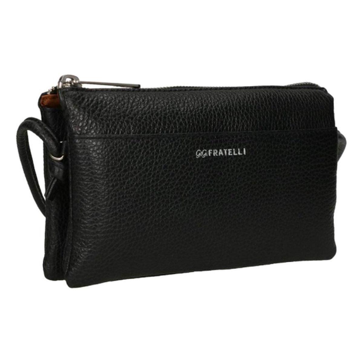 Voorzijde Gigi fratelli 9007 leren schoudertas S black #kleur_black