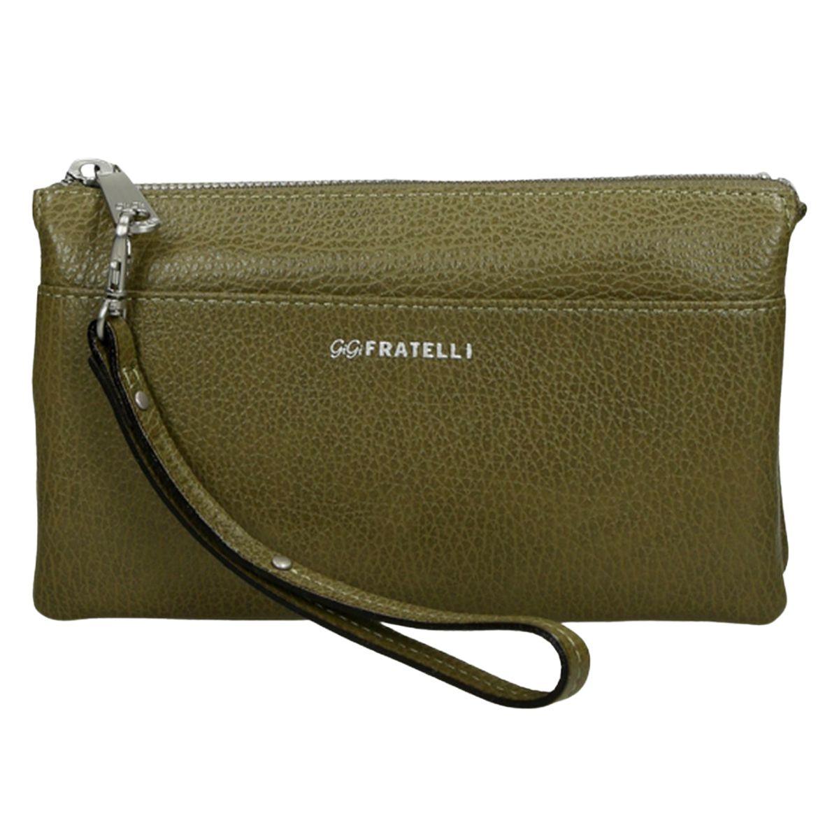 Voorkant Gigi fratelli 9007 leren schoudertas S donkergroen #kleur_donker-groen