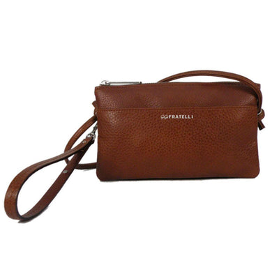 Voorkant Gigi fratelli 9007 leren schoudertas S Cognac  #kleur_cognac