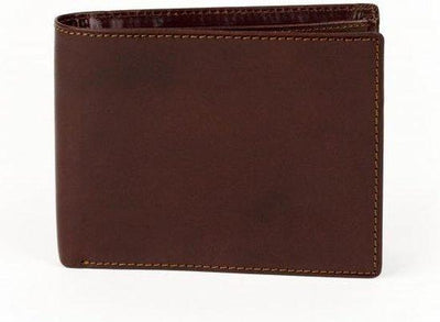 Leren heren portemonnee, kastanjebruin, twee vakken, 7 vakken voor pasjes, ideaal billfold maat. - Gielen Lederwaren
