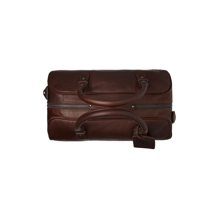 Bovenkant Leren weekendtas van the chesterfield donkerbruin #kleur_donkerbruin