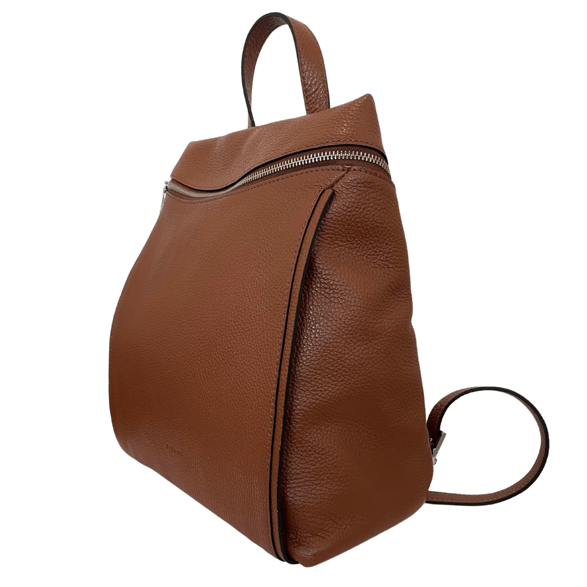 Zijkant Ripani 4175 Leren Rugzak Cognac
