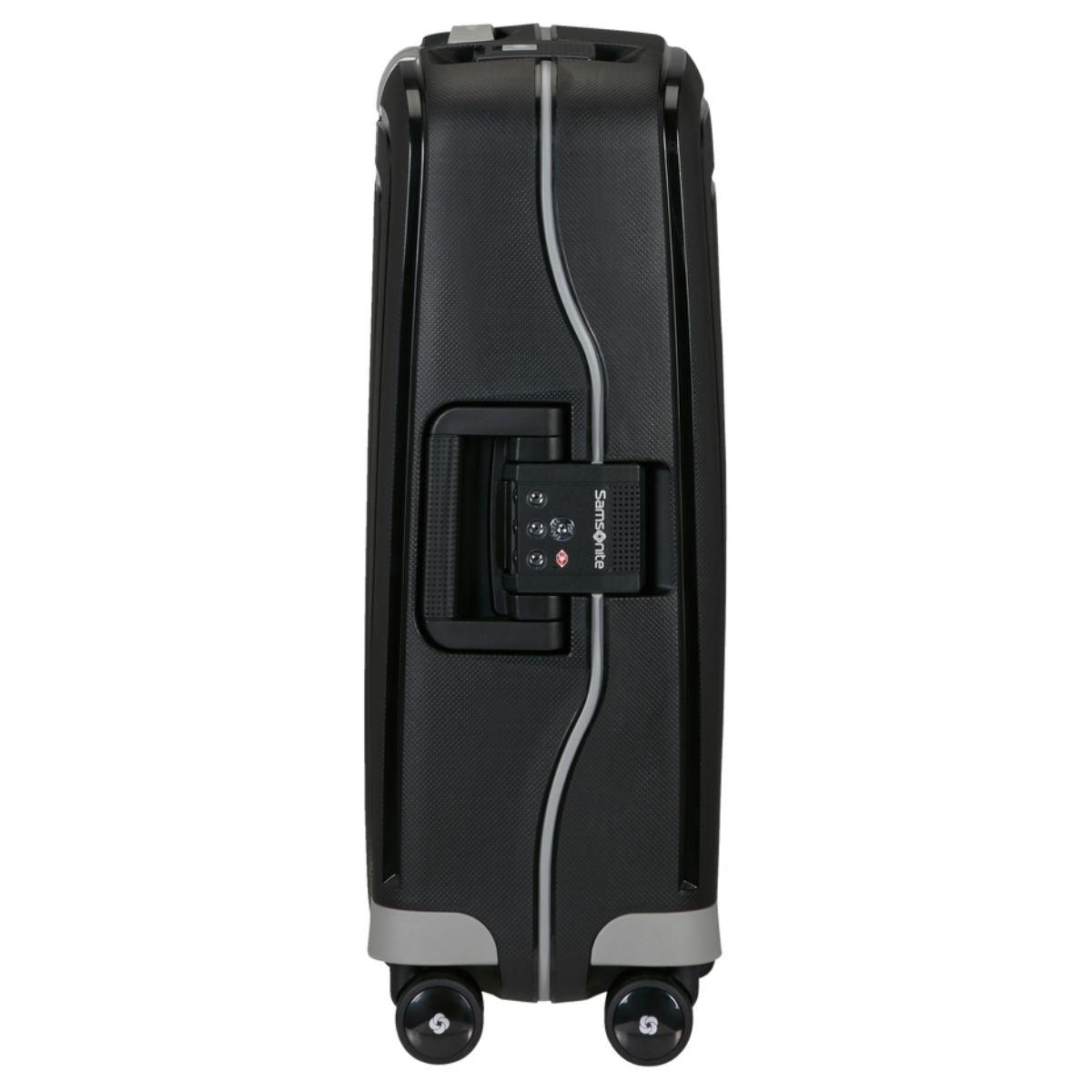 Zijkant met TSA slot Samsonite S'CURE handbagage black #kleur_black