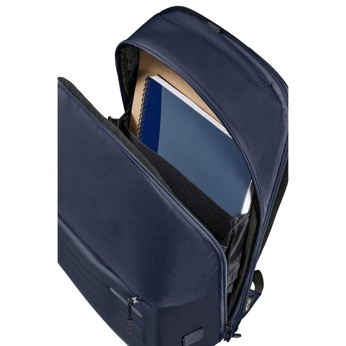 Binnenkant hoofdvak Samsonite Stackd laptoprugzak 14,1" Navy #kleur_navy
