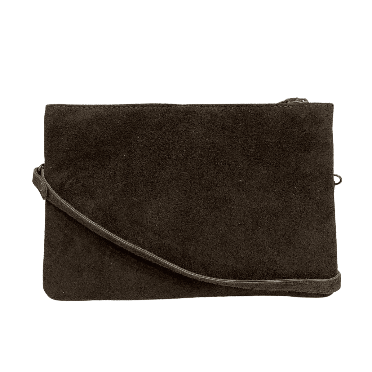 Suede Achoudertas - Met Twee hoofdvakken - Gielen Lederwaren