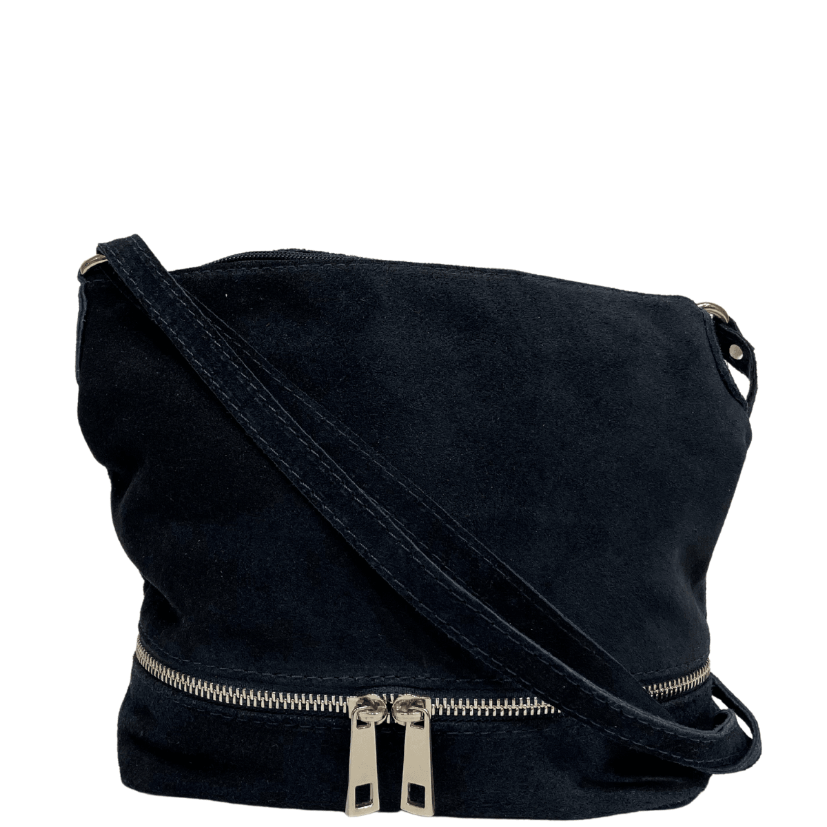 Suede leren schoudertas - Gielen Lederwaren