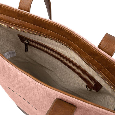 boven open rits van de Fav seventies Shopper#kleur_roze