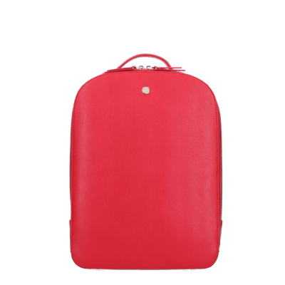 Voorkant Fmme leren laptop rugzak 13.3 rood #kleur_rood